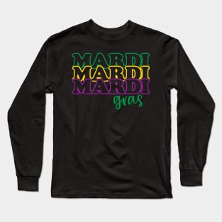 Retro Groovy Mardi Gras Costume New Orleans Carnival Parade Long Sleeve T-Shirt